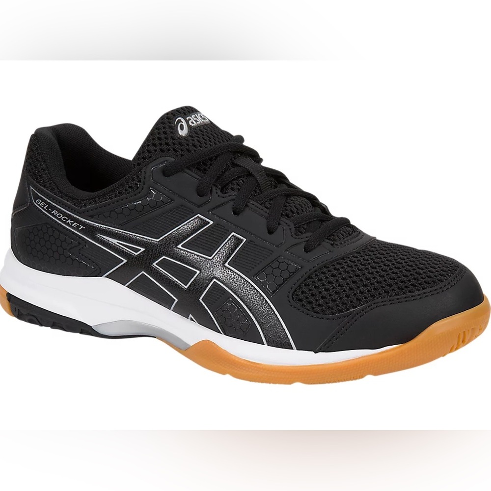 Asics Women’s Gel Rocket volleyball shoes.Color black/brown/white.Size 7 1/2.
